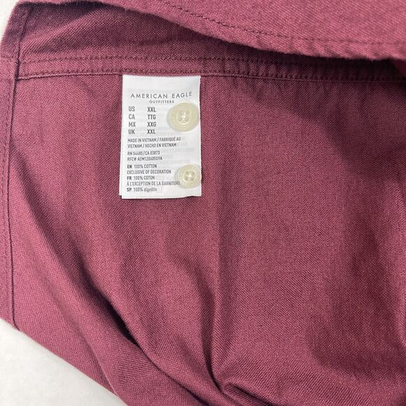 AMERICAN EAGLE AE Mens Everyday Button Down Shirt Size XXL Preppy Casual Office - Picture 11 of 14